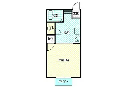 サンクガーデン(1K/2階)の間取り写真