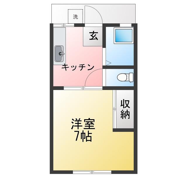 コーポカルミア(1K/1階)の間取り写真