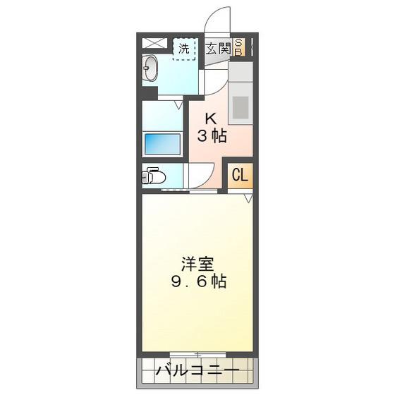 セントリバーヒルズひばりが丘(1K/3階)の間取り写真