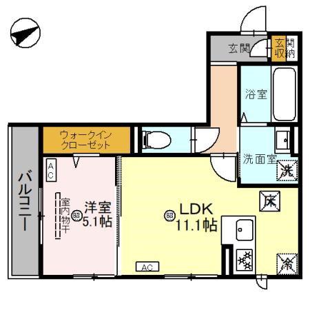 LA・FELICE(1LDK/3階)の間取り写真