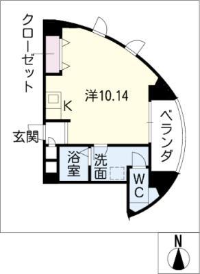 ベルディナトキワ(ワンルーム/4階)の間取り写真