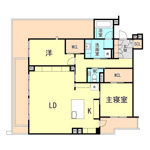 アゼリア ベガ芦屋業平町(2LDK/3階)の間取り写真