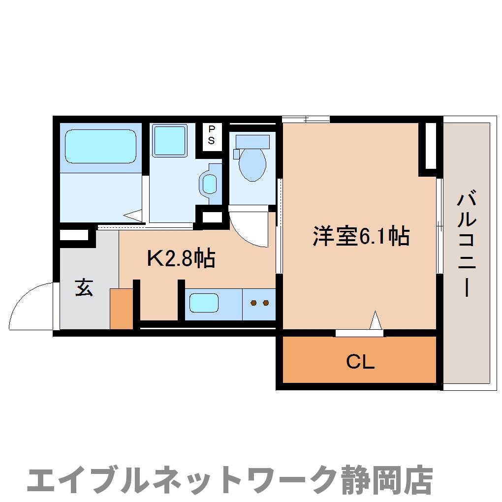 I・CUBE(1K/3階)の間取り写真
