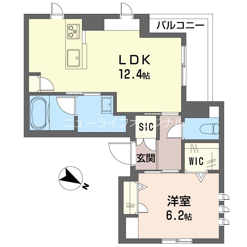 クレオール南林間(1LDK/2階)の間取り写真