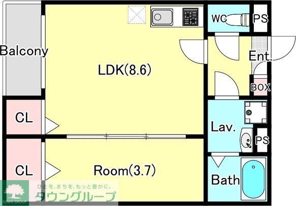 ジーメゾン豊春(1LDK/1階)の間取り写真