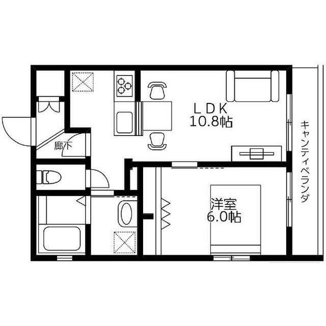 STORIA目黒緑が丘(1LDK/2階)の間取り写真