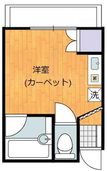 千田弐番館(ワンルーム/2階)の間取り写真