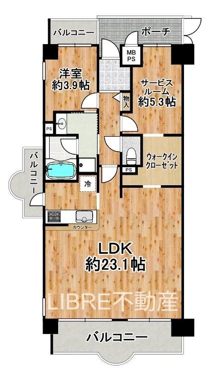 グリーンコーポ大正(1SLDK/12階)の間取り写真