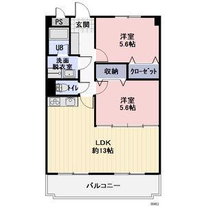 ワンブリッジ21 B(2LDK/3階)の間取り写真