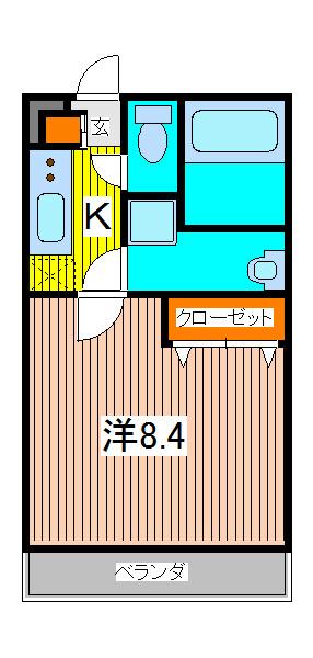 リブリ・ひまわり荘(1K/3階)の間取り写真