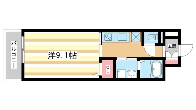 ヌーベル エスポワール(1K/2階)の間取り写真