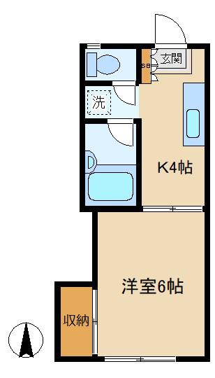 いちょうはいむ(1K/1階)の間取り写真