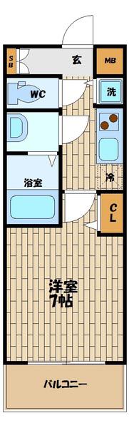プレサンス大阪福島シエル(1K/12階)の間取り写真