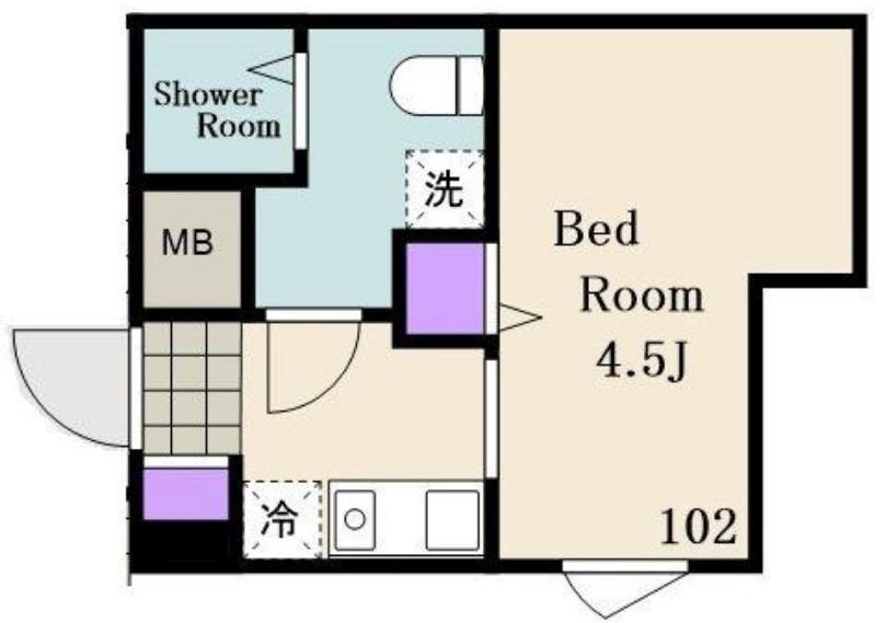 エスペラールIII(1K/1階)の間取り写真
