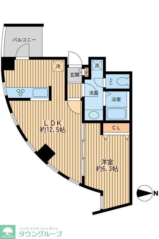 ウィルテラス新代田(1LDK/4階)の間取り写真