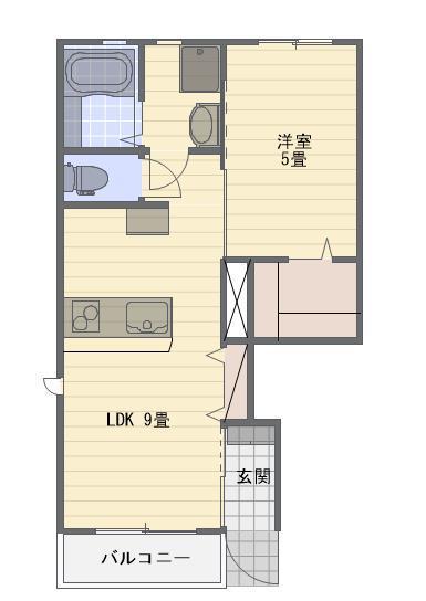 LOTUS新居2(1LDK/1階)の間取り写真