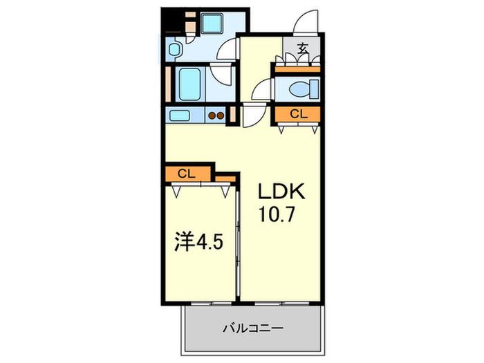 フルール西宮北口(1LDK/2階)の間取り写真