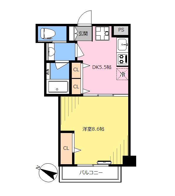 コフレ板橋本町(1DK/5階)の間取り写真