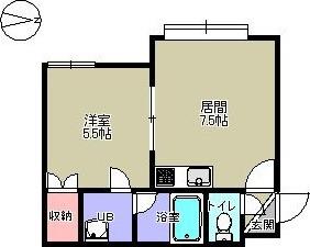 エミネンス旭町(1DK/3階)の間取り写真