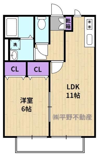 コンフォート・アイ(1LDK/1階)の間取り写真
