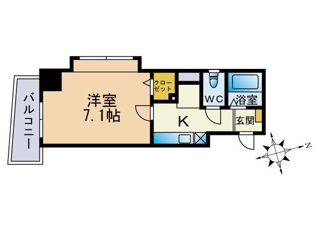 グランシャリオ箱崎(1K/2階)の間取り写真