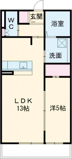 LUX御影(1LDK/2階)の間取り写真
