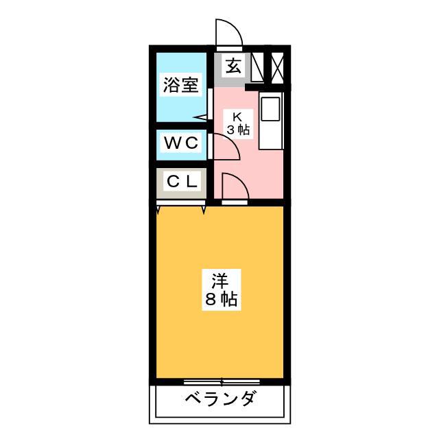 ライフイン・布橋(1K/2階)の間取り写真