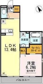 D-ROOM泉中央(1LDK/2階)の間取り写真