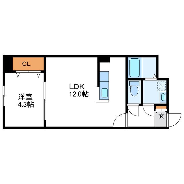 E-ONE イーワン(1LDK/2階)の間取り写真