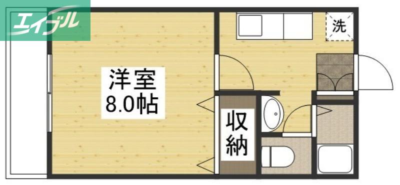 BEE-LINE N B(1K/1階)の間取り写真