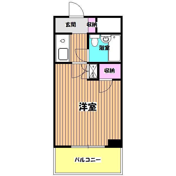 ドエル上地西八王子(1K/4階)の間取り写真