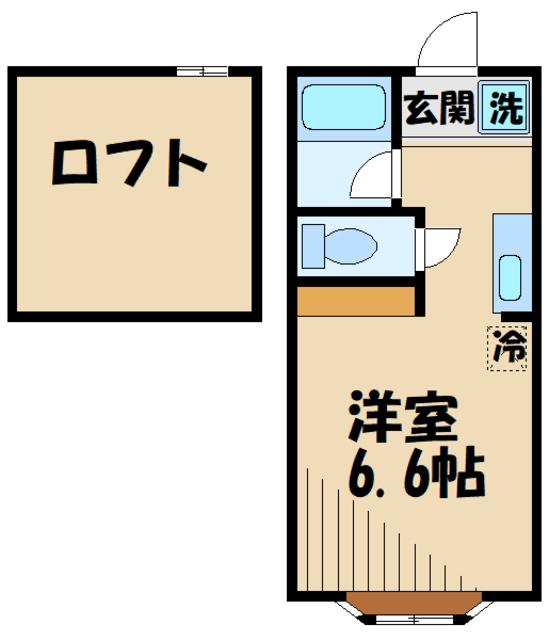 ハウスファイブ(1K/2階)の間取り写真