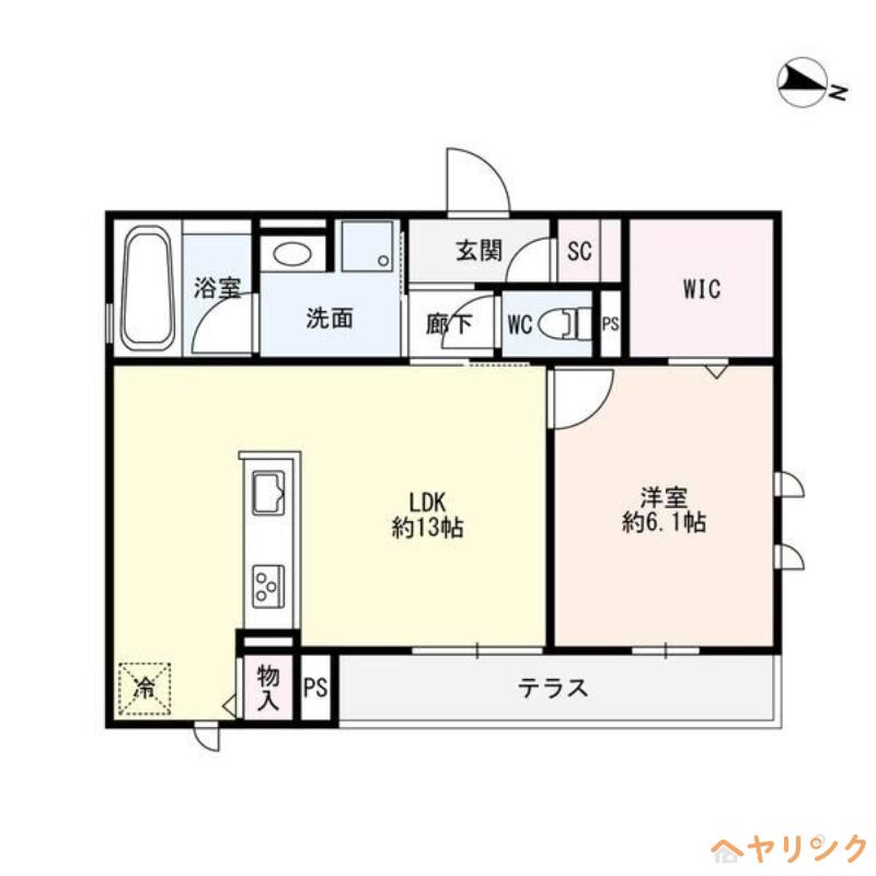 SIEBEN YOTSUYA(1LDK/1階)の間取り写真