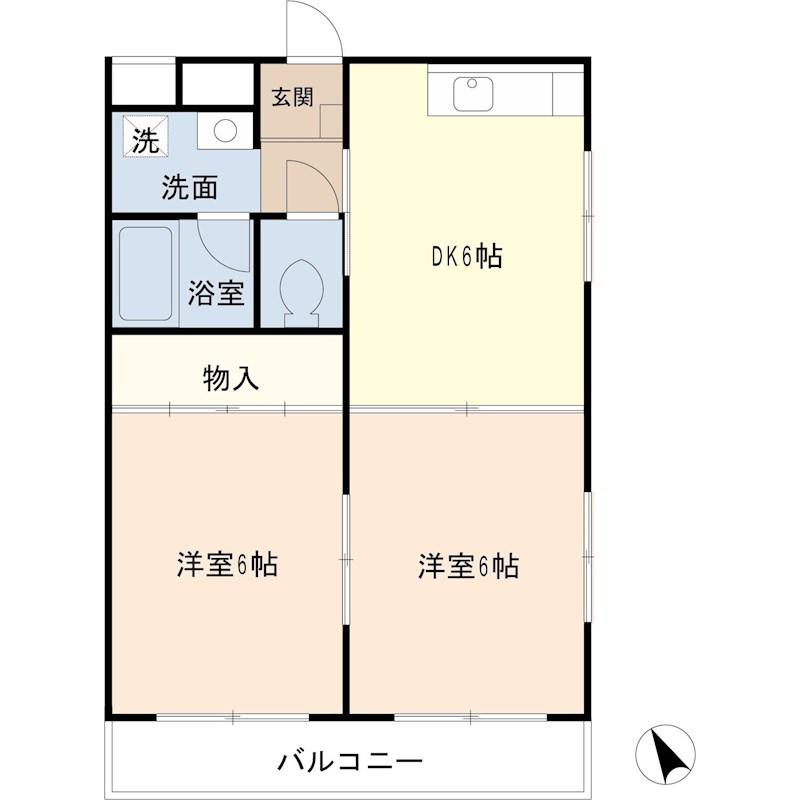 サンテ東浦和(2DK/1階)の間取り写真