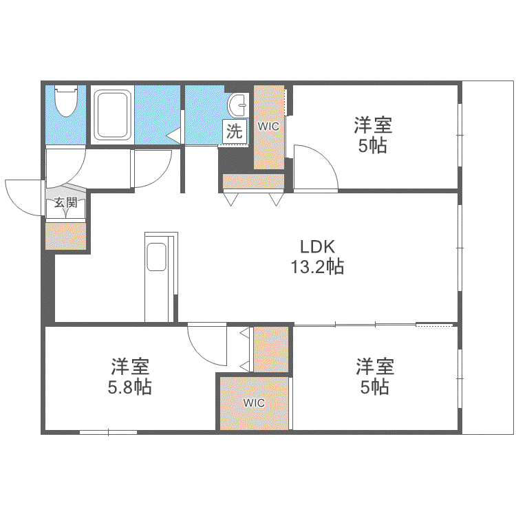 エルプラス中の島(3LDK/4階)の間取り写真