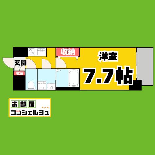 S-RESIDENCE庄内通駅前CURERE FR・家具家(1K/12階)の間取り写真
