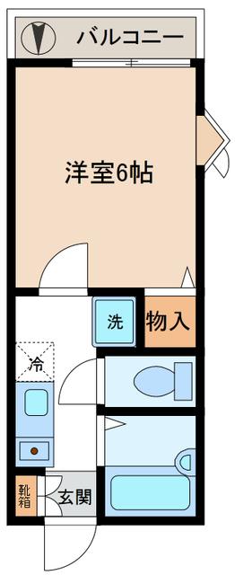 ドミール武蔵小杉(1K/1階)の間取り写真