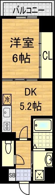 CYPRESS太子道(1DK/2階)の間取り写真