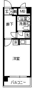 ライオンズマンション天文館(ワンルーム/5階)の間取り写真