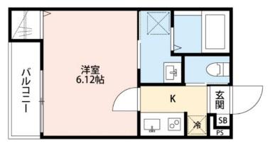 CRASTINE植竹町(1K/2階)の間取り写真