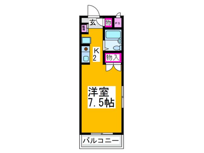 シーライフニシ(1K/3階)の間取り写真