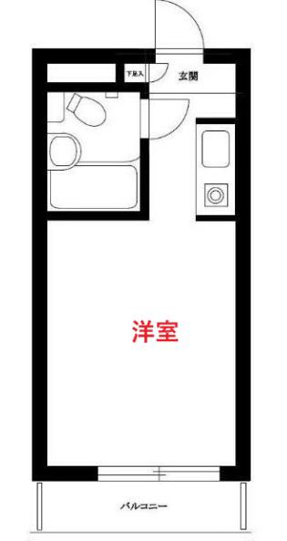 レジダンスイン目黒(ワンルーム/1階)の間取り写真