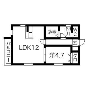 DEVELD金城(1LDK/3階)の間取り写真