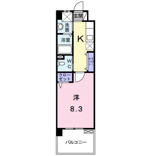 セントレア(1K/4階)の間取り写真
