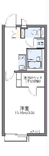 レオネクストセントラルヒルズVI(1K/1階)の間取り写真