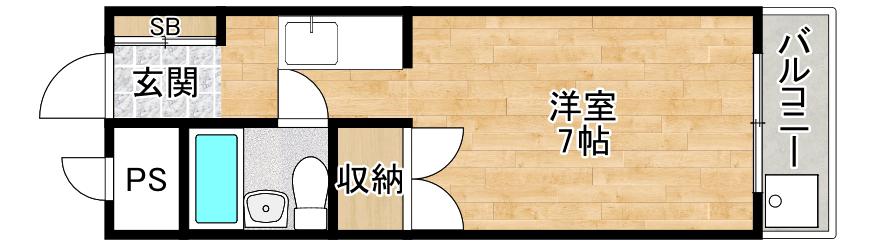 KSレジデンス箕面坊島(1K/3階)の間取り写真
