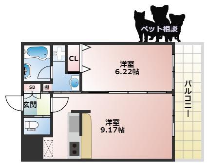 プレジオ海老江(1LDK/5階)の間取り写真