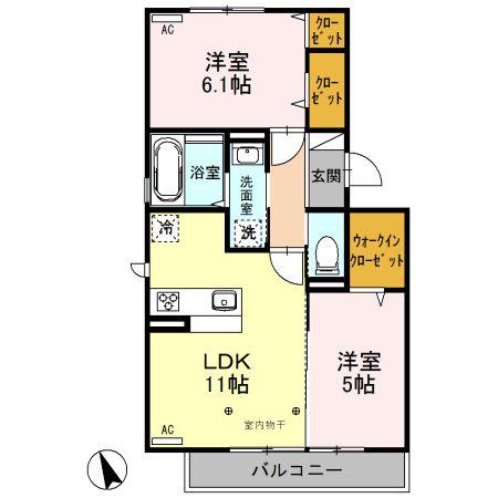 COURE(2LDK/3階)の間取り写真