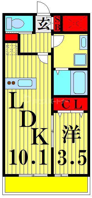 リーブルファイン谷在家(1LDK/2階)の間取り写真