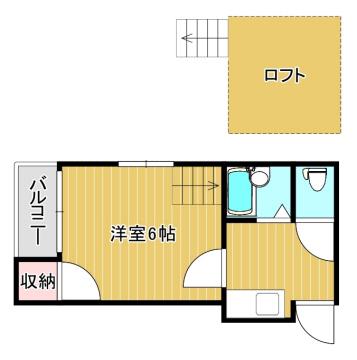 メローハイム(1K/2階)の間取り写真